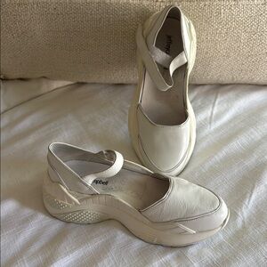 Jeffrey Campbell Cream Sneakers with Velcro Strap